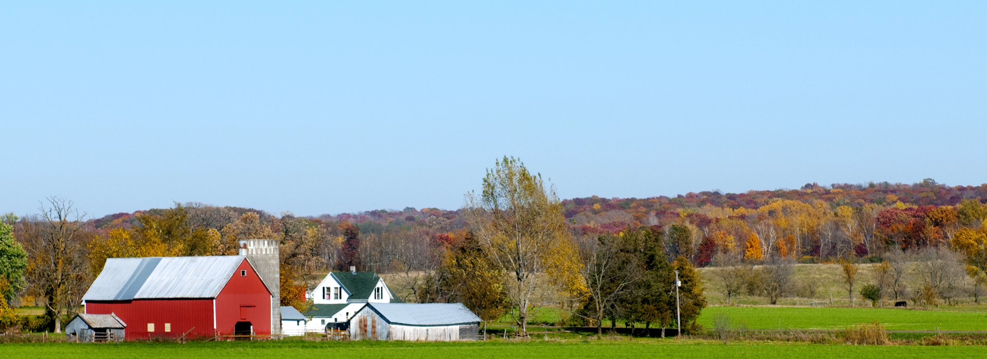 Red barn in field